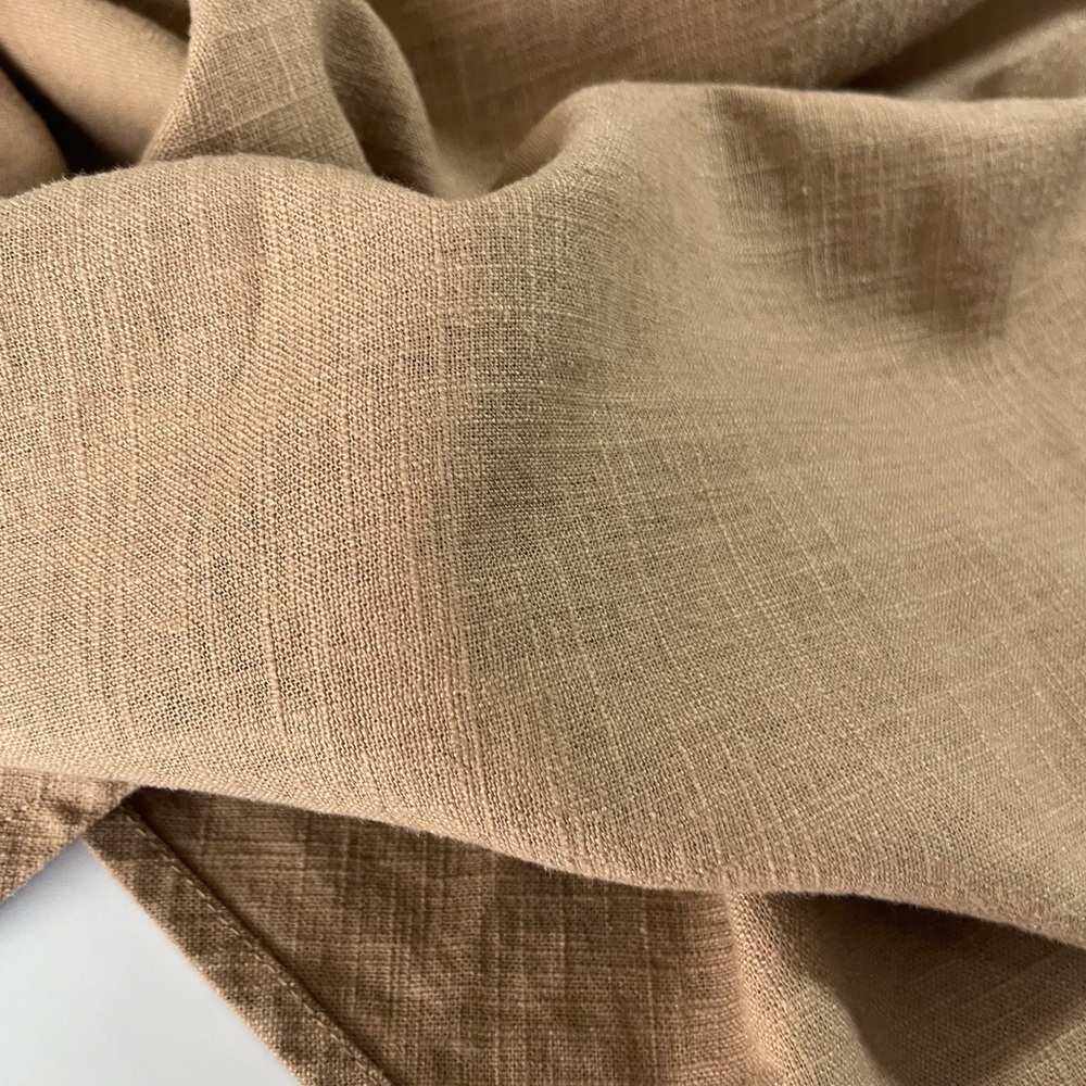 RW&CO Camel Linen Blend Maxi Skirt Side Slits Straight Fit with Drape - XS - Picture 7 of 10
